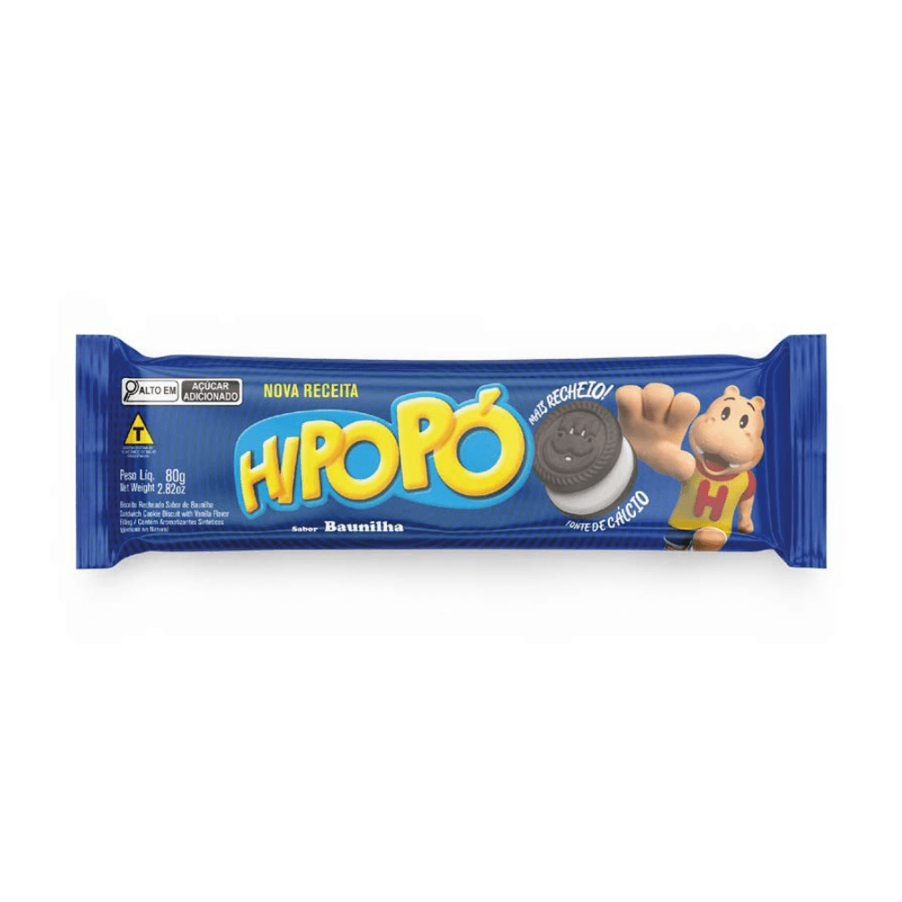 Galleta de Chocolate Rellena Sabor Vainilla Hipopo (80 g)