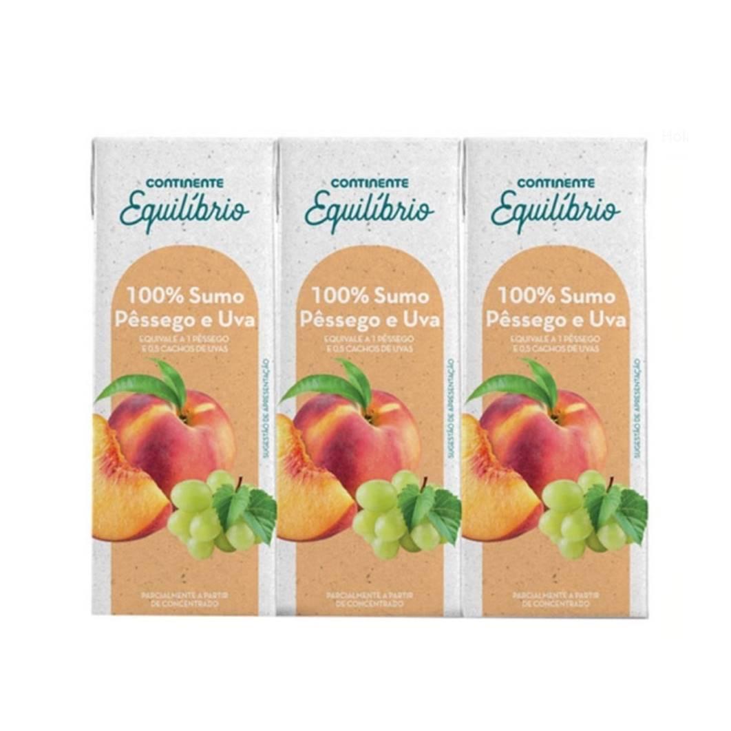 Jugo de Melocotón y Uva Continente (6 x 200 ml)