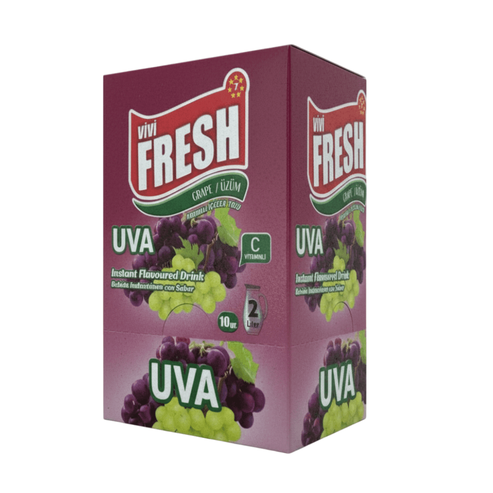 Caja de Refresco Instantáneo Sabor Uva Vivi Fresh (24 x 10 g)