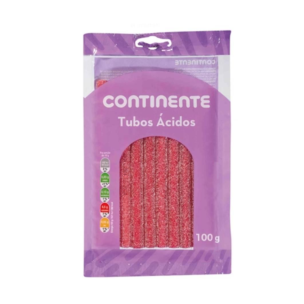 Gominolas tubos Ácidos Continente (100 g)	