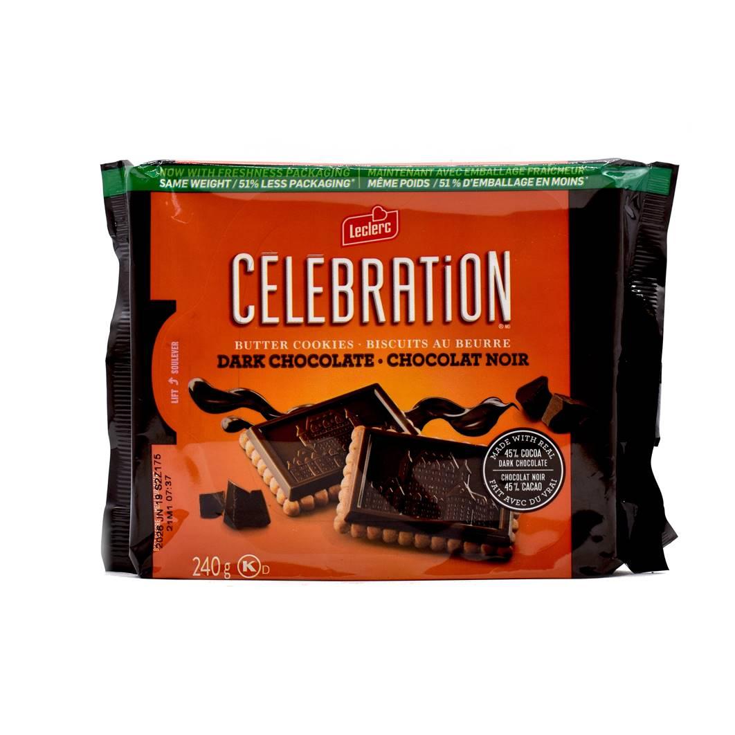 Galletas de mantequilla con chocolate negro Celebration Leclerc (240 g)
