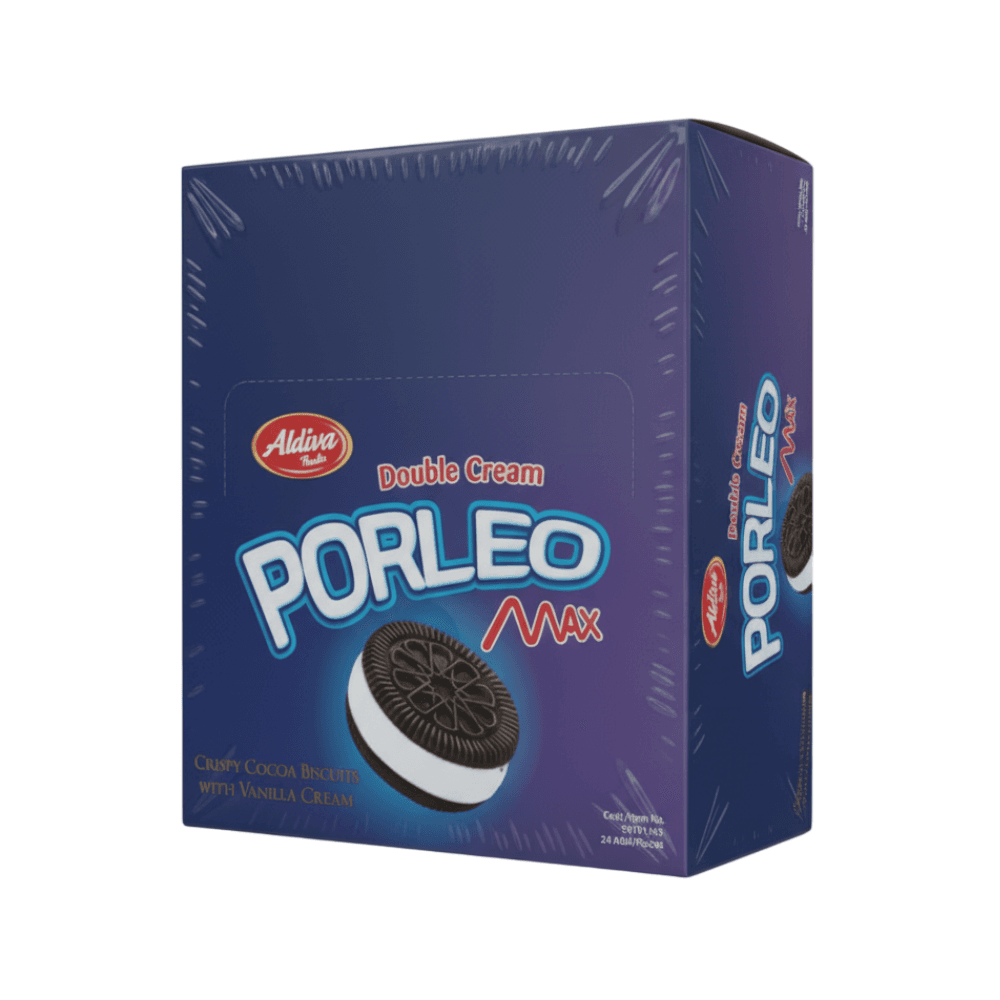 Caja de Galletas de Chocolate Rellenas de Vainilla Porleo Max (24 x 35g)
