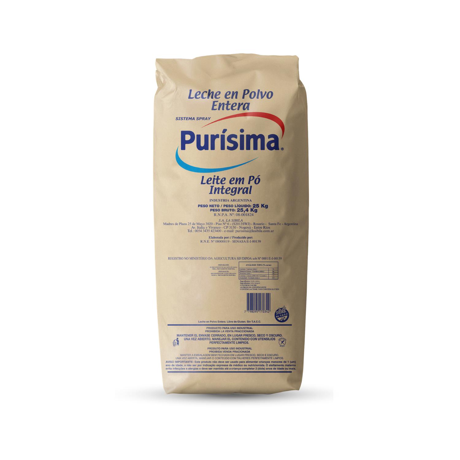 Leche en Polvo Entera Purisima (25 kg) 