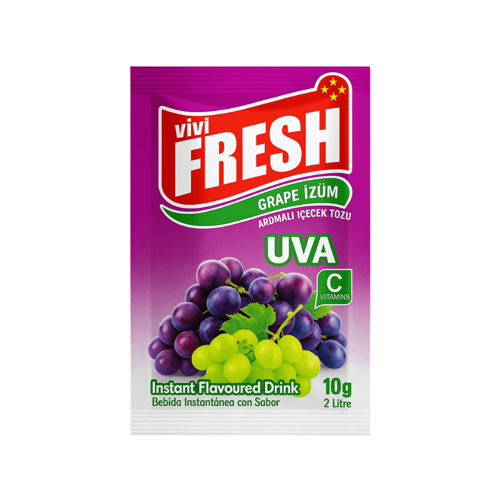 Refresco en Polvo Instantáneo Sabor Uva Vivi Fresh (10 g)