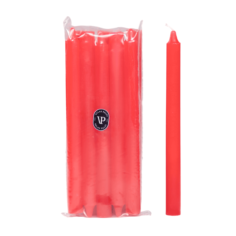 Velas Color Rojo de Parafina Palpi (60 g) - 10u