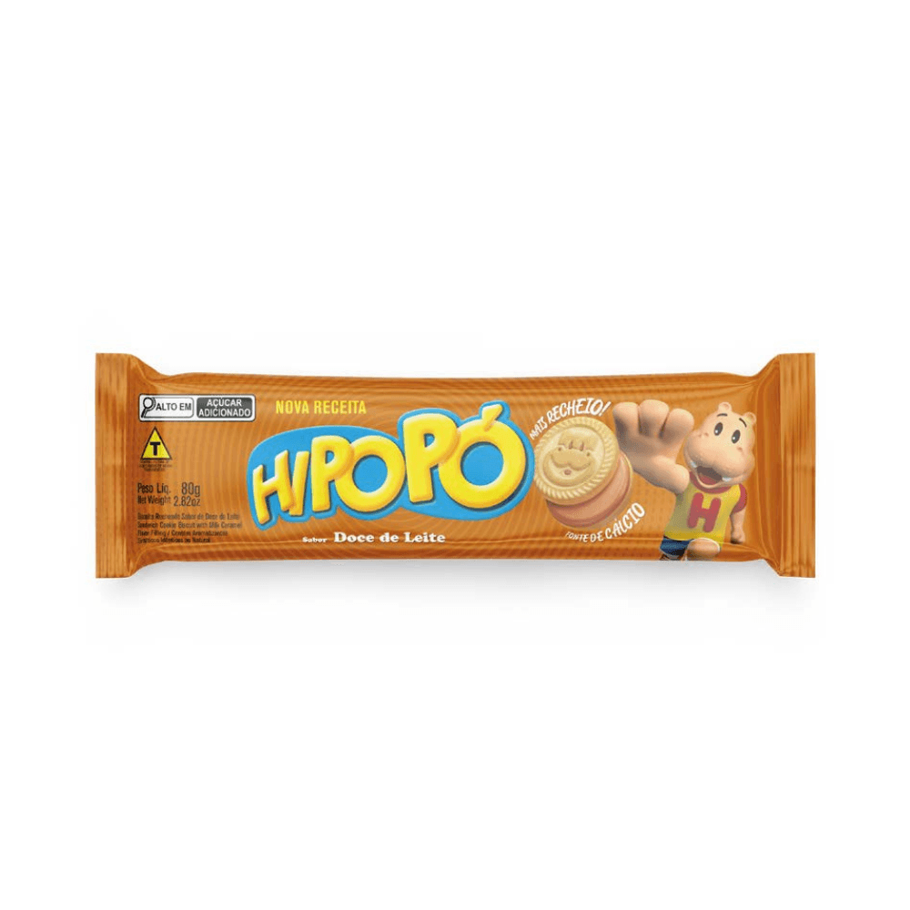 Galleta de Vainilla Rellena Sabor Dulce de Leche Hipopo (80 g)