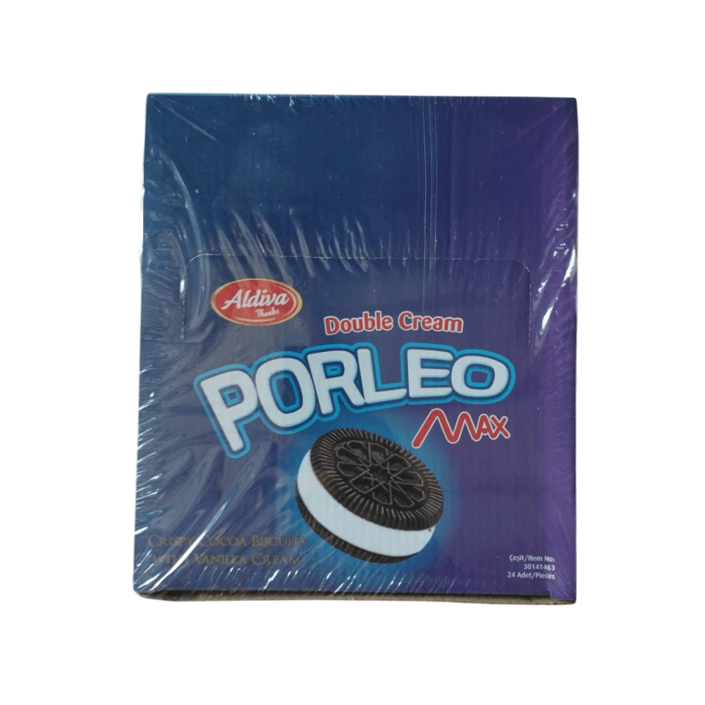 Caja de Galletas de Chocolate Rellenas de Vainilla Porleo Max (24 x 35g)