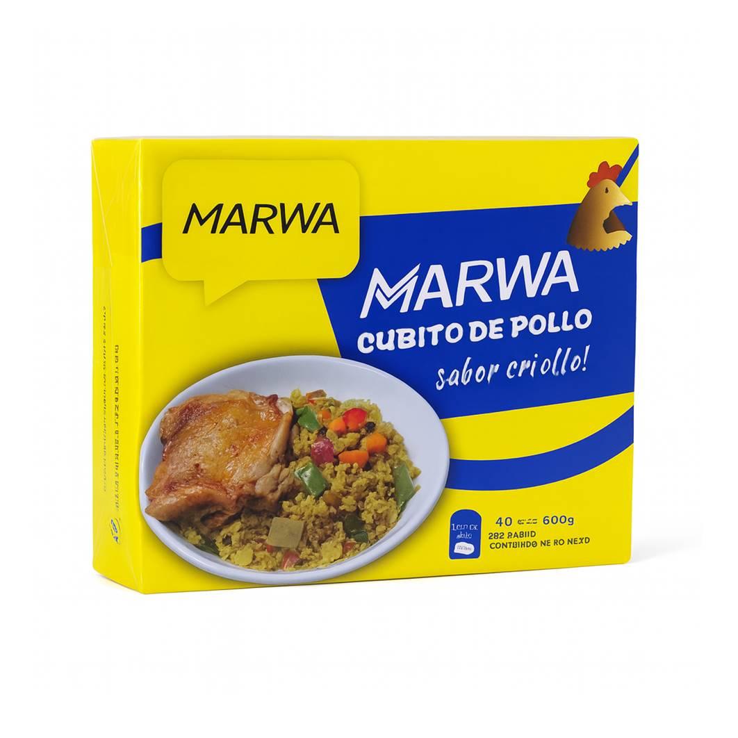 Cubito de caldo de Pollo sabor criollo Marwa (600 g)