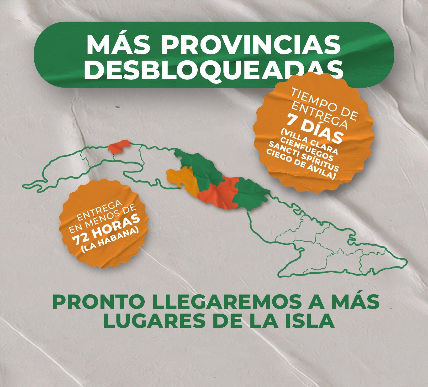 Envíos hal centro de Cuba